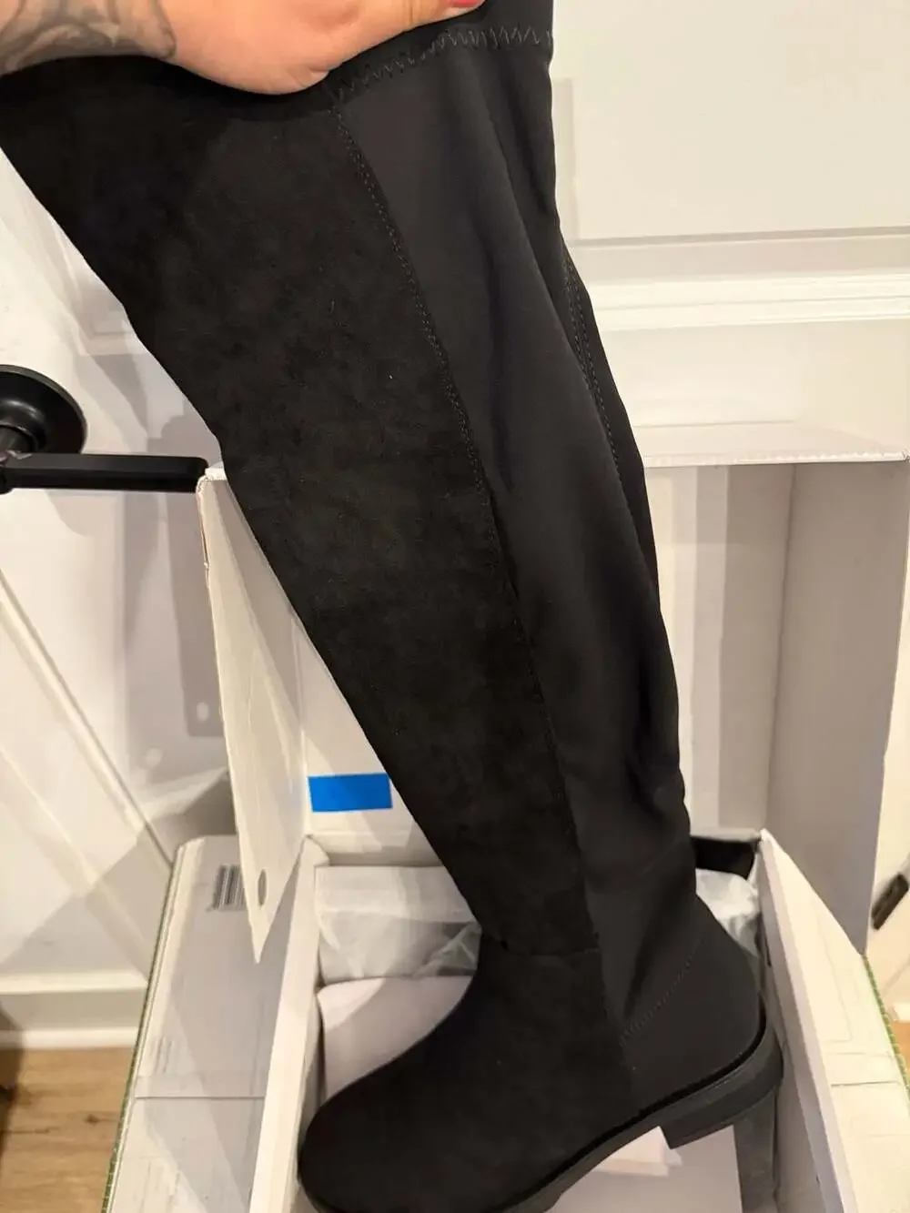 Dream Pairs Black Faux Suede Over-the-Knee Boot